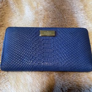 Cobalt Blue Kate Spade Leather Zip Around Wallet